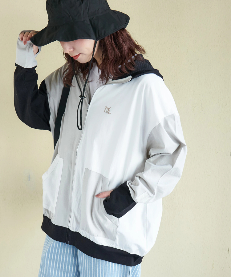 CUBE SUGAR(キューブシュガー) |【春新作】接触冷感 ・ UVカット 天竺 ドルマン ジップパーカー
