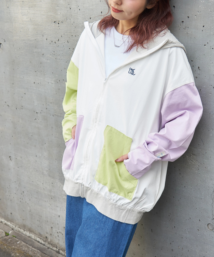 CUBE SUGAR(キューブシュガー) |【春新作】接触冷感 ・ UVカット 天竺 ドルマン ジップパーカー