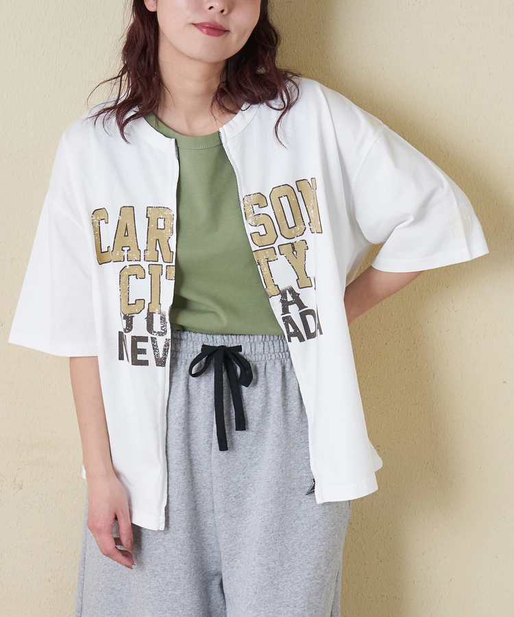 CUBE SUGAR(キューブシュガー) |【春新作】接触冷感・UVカット 天竺 ７分袖 ジップ カーディガン