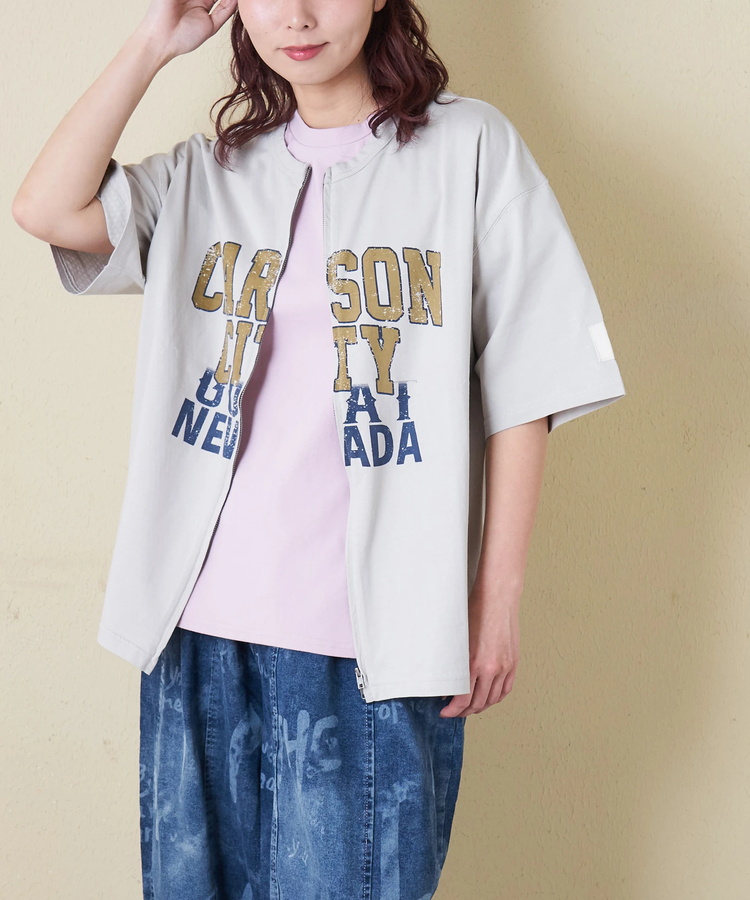 CUBE SUGAR(キューブシュガー) |【春新作】接触冷感・UVカット 天竺 ７分袖 ジップ カーディガン