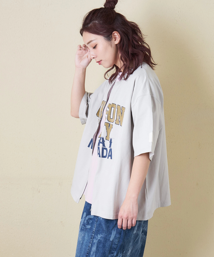 CUBE SUGAR(キューブシュガー) |【春新作】接触冷感・UVカット 天竺 ７分袖 ジップ カーディガン