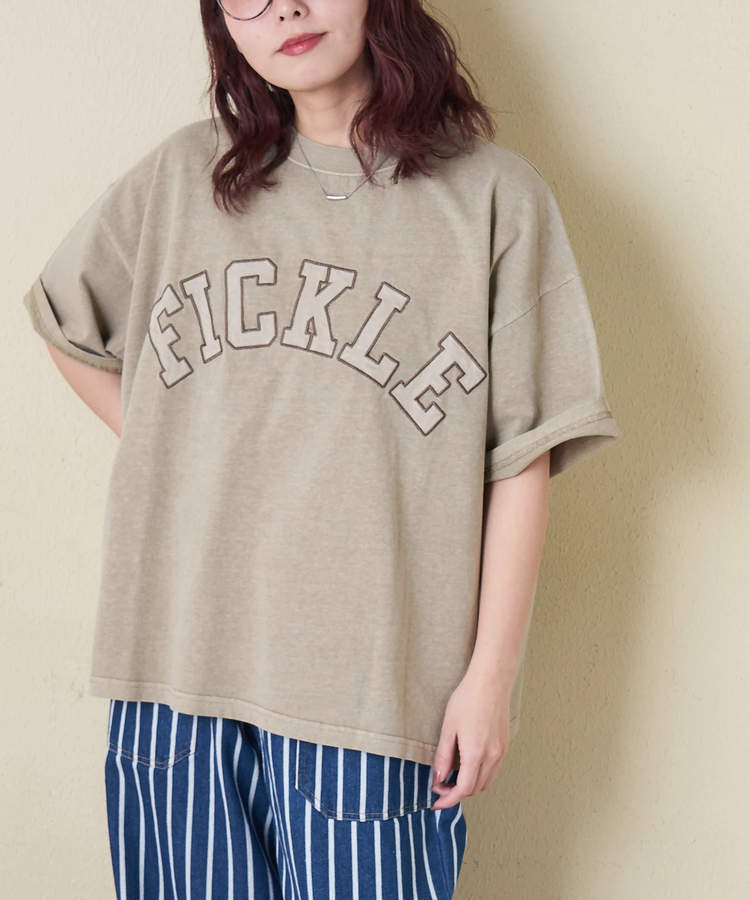 CUBE SUGAR(キューブシュガー) |【春新作】20/-OE天竺 ピグメント染 ロゴ パッチ Tシャツ