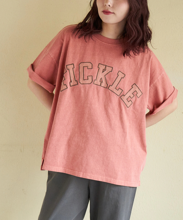 CUBE SUGAR(キューブシュガー) |【春新作】20/-OE天竺 ピグメント染 ロゴ パッチ Tシャツ