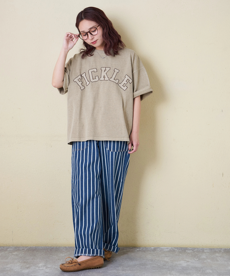 CUBE SUGAR(キューブシュガー) |【春新作】20/-OE天竺 ピグメント染 ロゴ パッチ Tシャツ