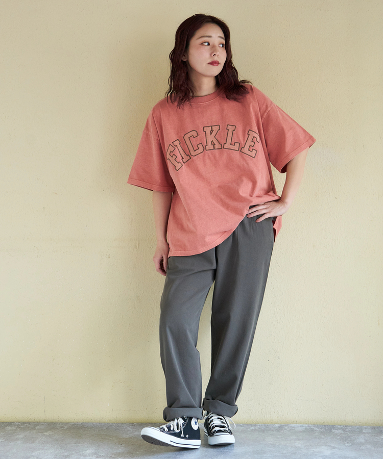 CUBE SUGAR(キューブシュガー) |【春新作】20/-OE天竺 ピグメント染 ロゴ パッチ Tシャツ