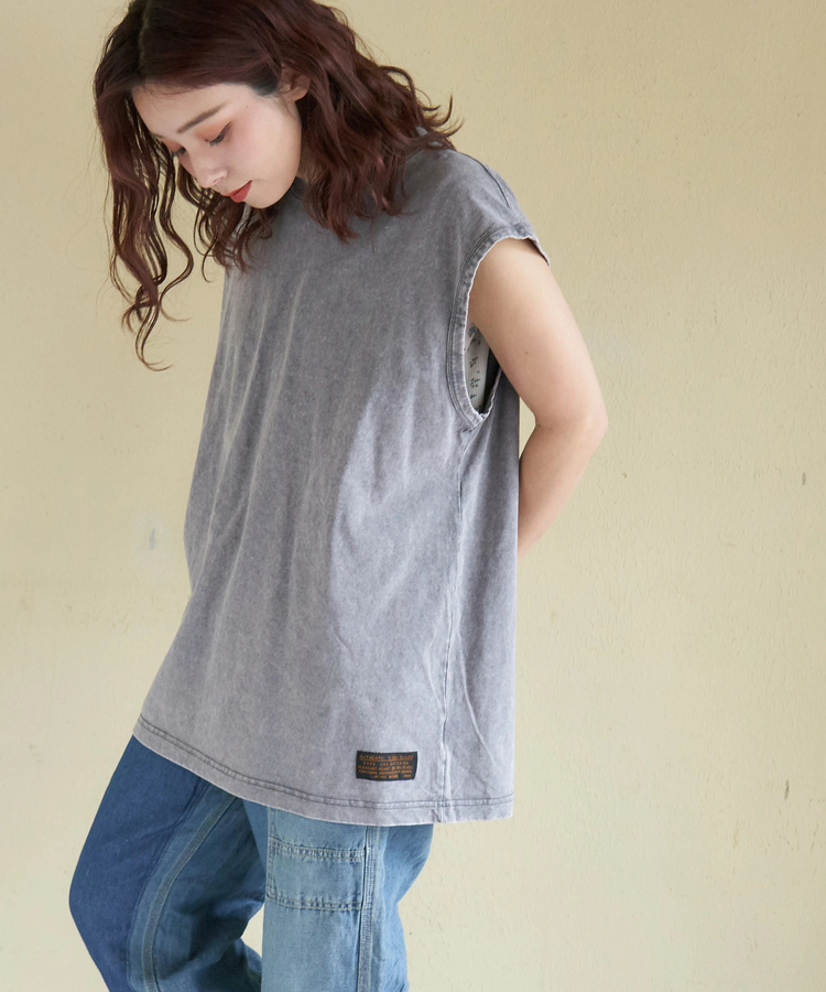 CUBE SUGAR(キューブシュガー) |【春新作】ピグメント染 ノースリーブ Tシャツ