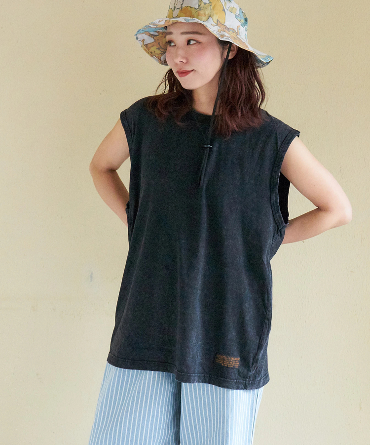 CUBE SUGAR(キューブシュガー) |【春新作】ピグメント染 ノースリーブ Tシャツ