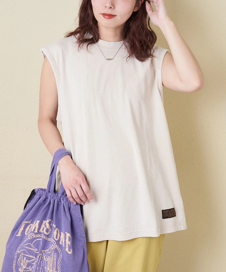 CUBE SUGAR(キューブシュガー) |【春新作】ピグメント染 ノースリーブ Tシャツ