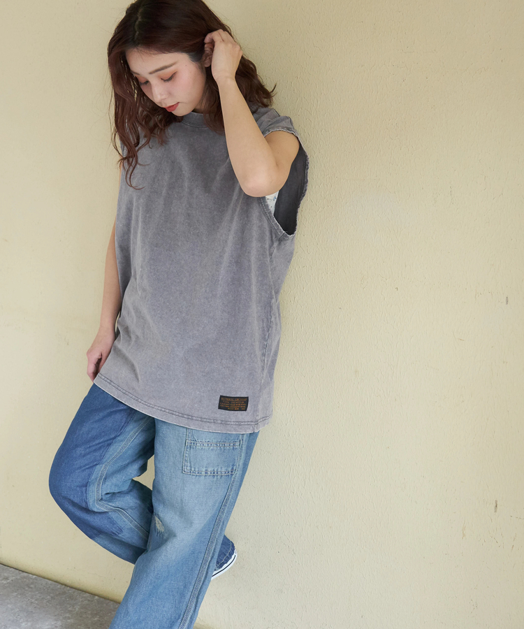 CUBE SUGAR(キューブシュガー) |【春新作】ピグメント染 ノースリーブ Tシャツ