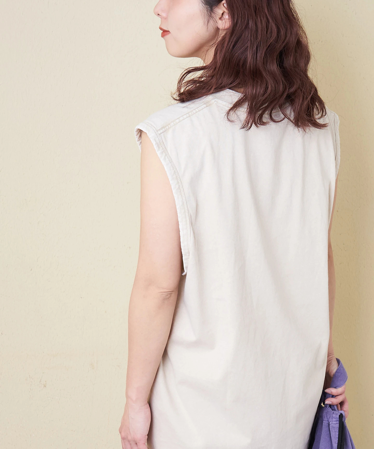 CUBE SUGAR(キューブシュガー) |【春新作】ピグメント染 ノースリーブ Tシャツ