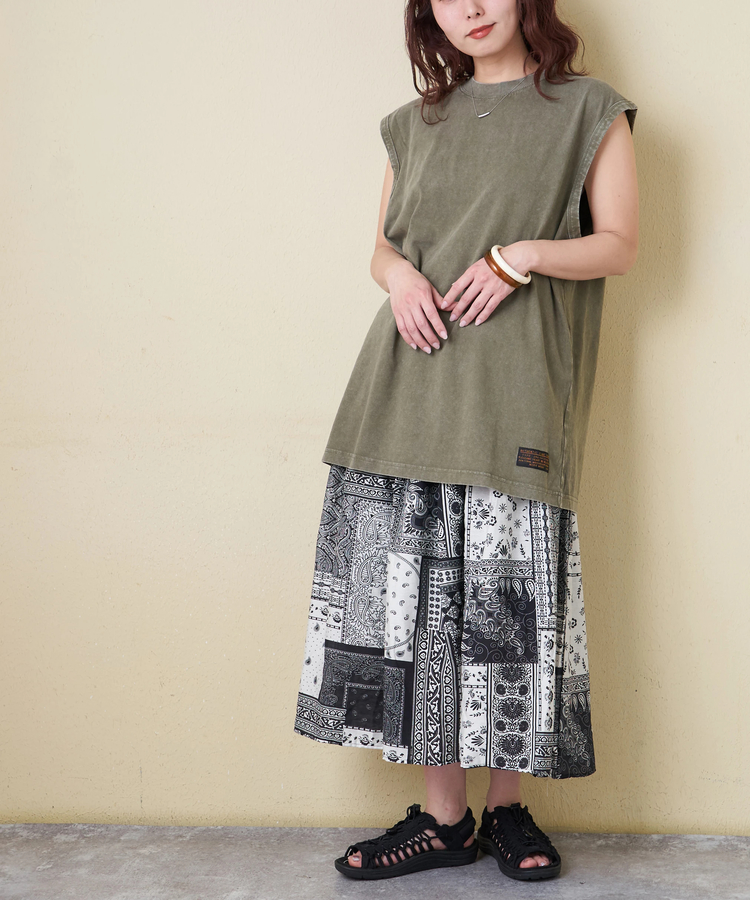 CUBE SUGAR(キューブシュガー) |【春新作】ピグメント染 ノースリーブ Tシャツ