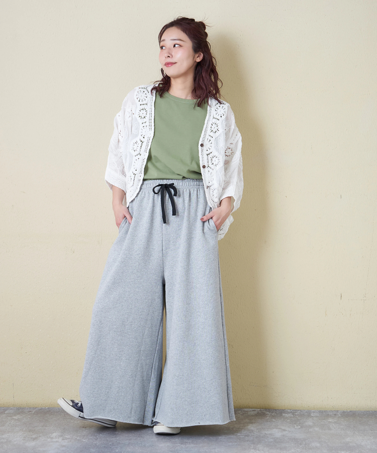 CUBE SUGAR(キューブシュガー) |【春新作】レース 変形 Vネック カーディガン