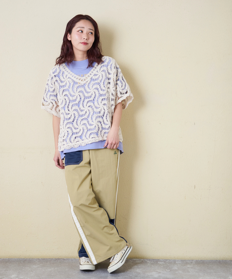 CUBE SUGAR(キューブシュガー) |【春新作】レース 変形 Vネック プルオーバー