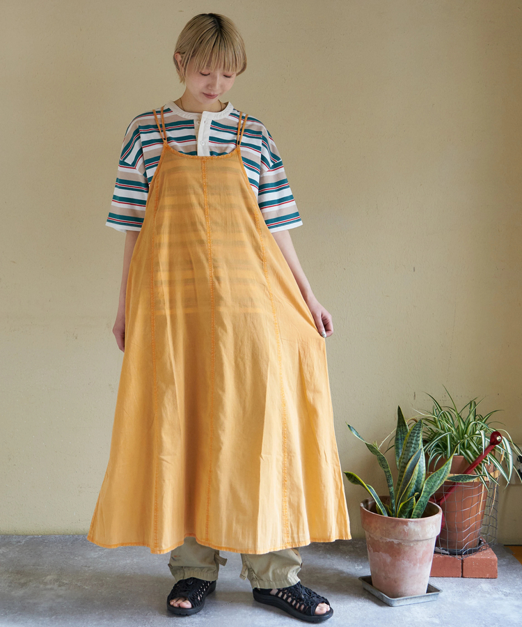 CUBE SUGAR(キューブシュガー) |【春新作】インド キャンブリック アシッド加工 キャミワンピース