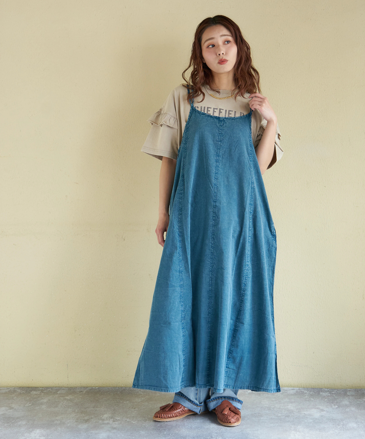 CUBE SUGAR(キューブシュガー) |【春新作】インド キャンブリック アシッド加工 キャミワンピース