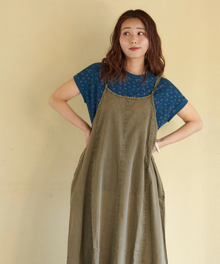 CUBE SUGAR(キューブシュガー) |【春新作】インド キャンブリック アシッド加工 キャミワンピース