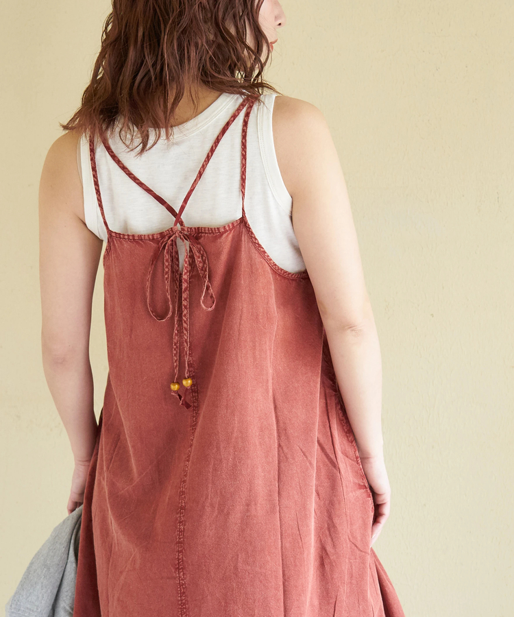 CUBE SUGAR(キューブシュガー) |【春新作】インド キャンブリック アシッド加工 キャミワンピース