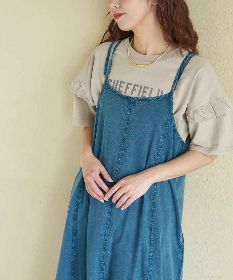 CUBE SUGAR(キューブシュガー) |【春新作】インド キャンブリック アシッド加工 キャミワンピース