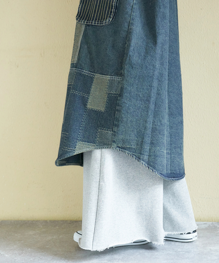 CUBE SUGAR(キューブシュガー) |【春新作】デニム クレイジー 切替 フード付 ワンピース