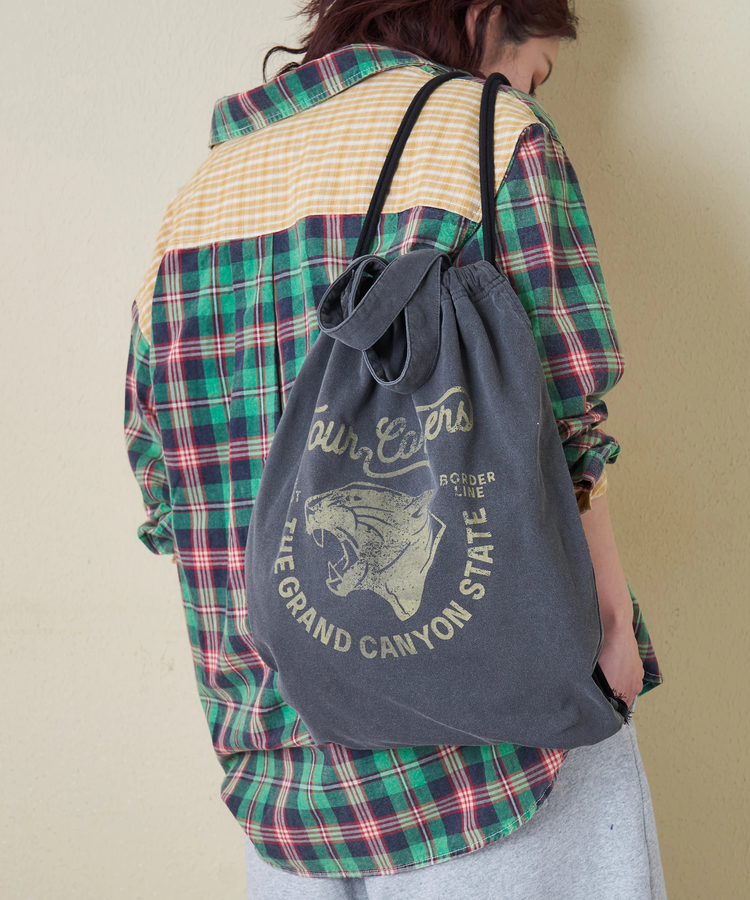 CUBE SUGAR(キューブシュガー) |【春新作】20/-OE天竺 ピグメント染 ナップサック トートバッグ