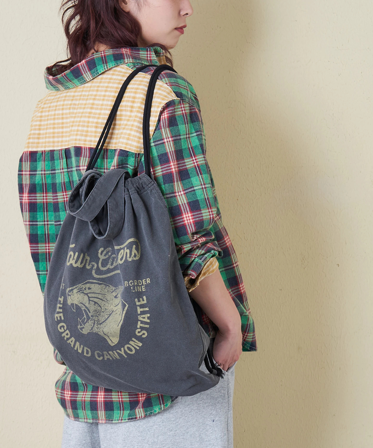 CUBE SUGAR(キューブシュガー) |【春新作】20/-OE天竺 ピグメント染 ナップサック トートバッグ