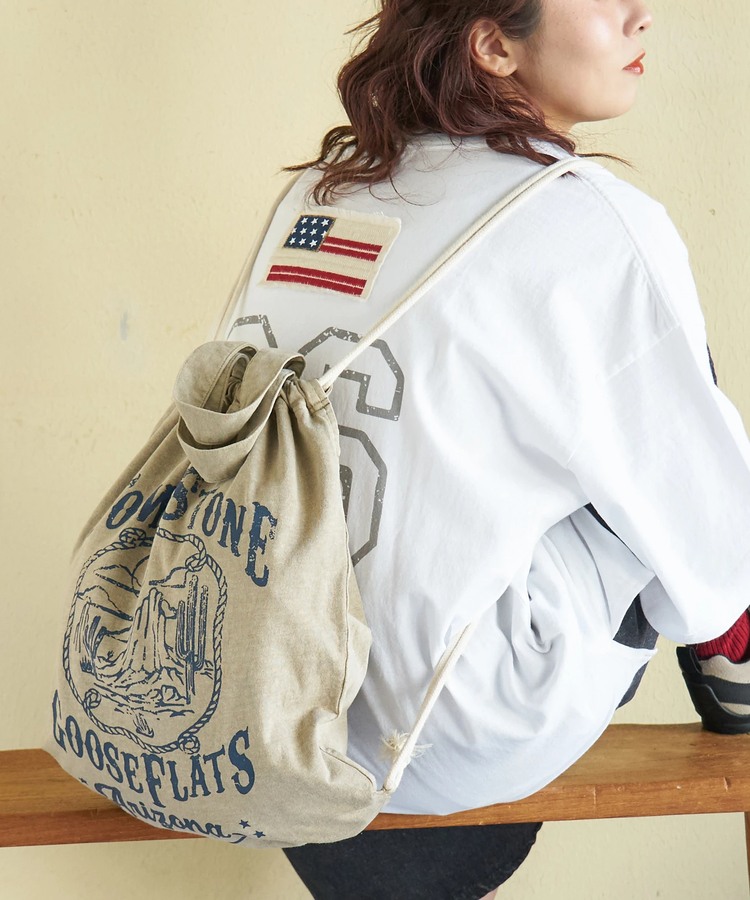 CUBE SUGAR(キューブシュガー) |【春新作】20/-OE天竺 ピグメント染 ナップサック トートバッグ