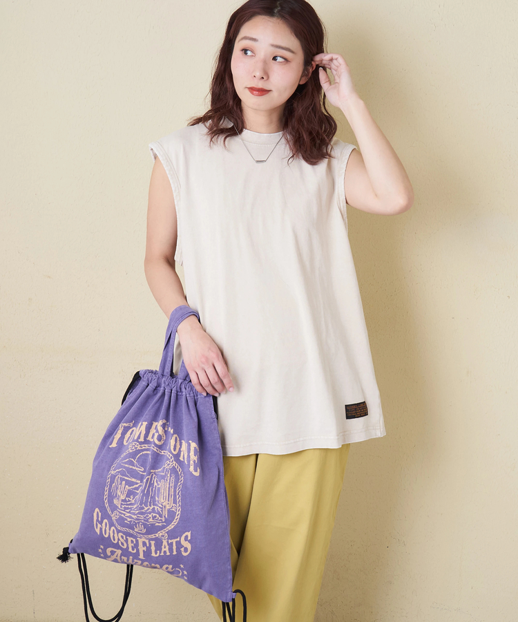 CUBE SUGAR(キューブシュガー) |【春新作】20/-OE天竺 ピグメント染 ナップサック トートバッグ