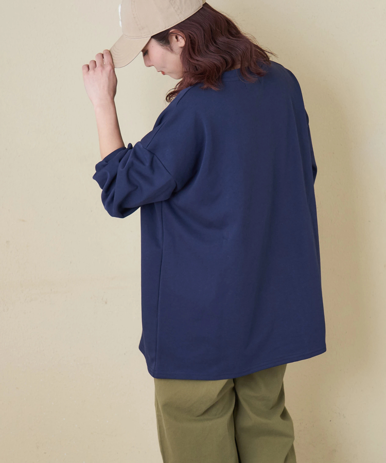 CUBE SUGAR(キューブシュガー) |【春新作】ロゴプリント クルーネック ロングTシャツ