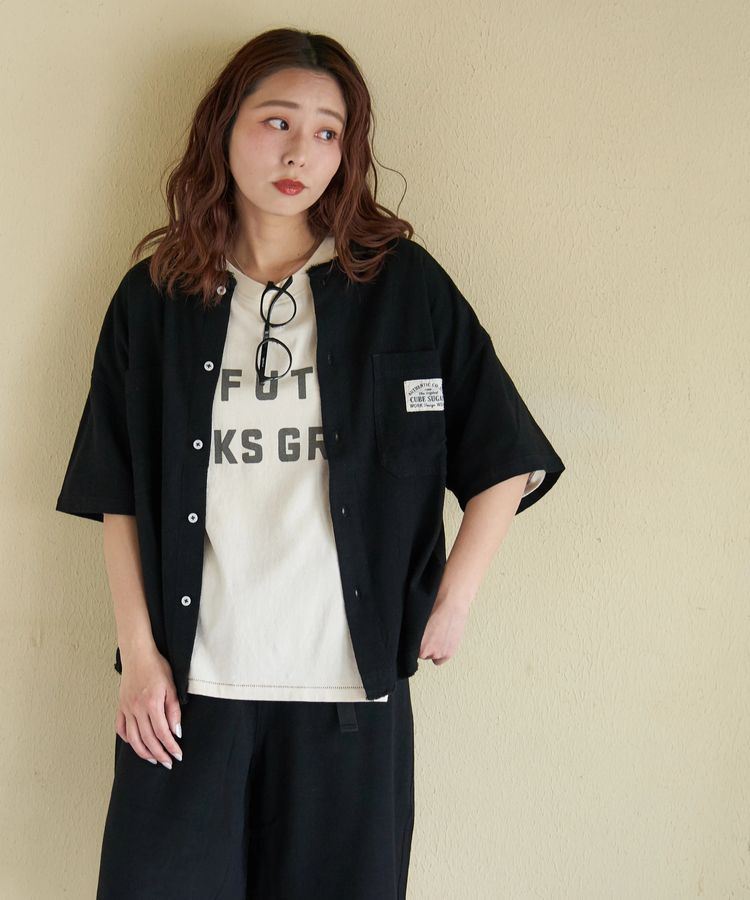 CUBE SUGAR(キューブシュガー) |【春新作】麻レーヨン ボイル ワークシャツ