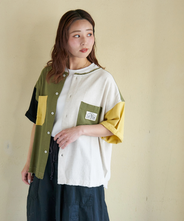 CUBE SUGAR(キューブシュガー) |【春新作】麻レーヨン ボイル ワークシャツ