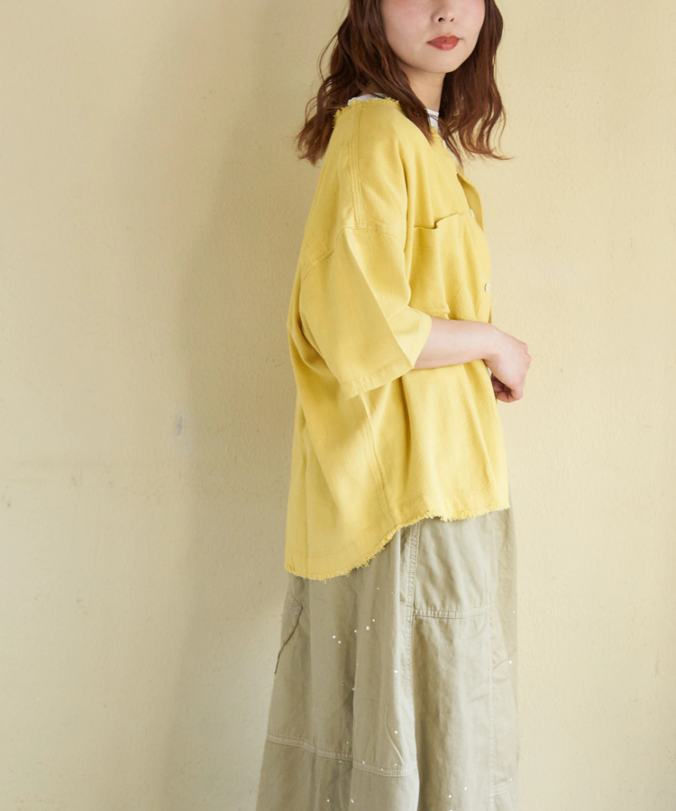 CUBE SUGAR(キューブシュガー) |【春新作】麻レーヨン ボイル ワークシャツ