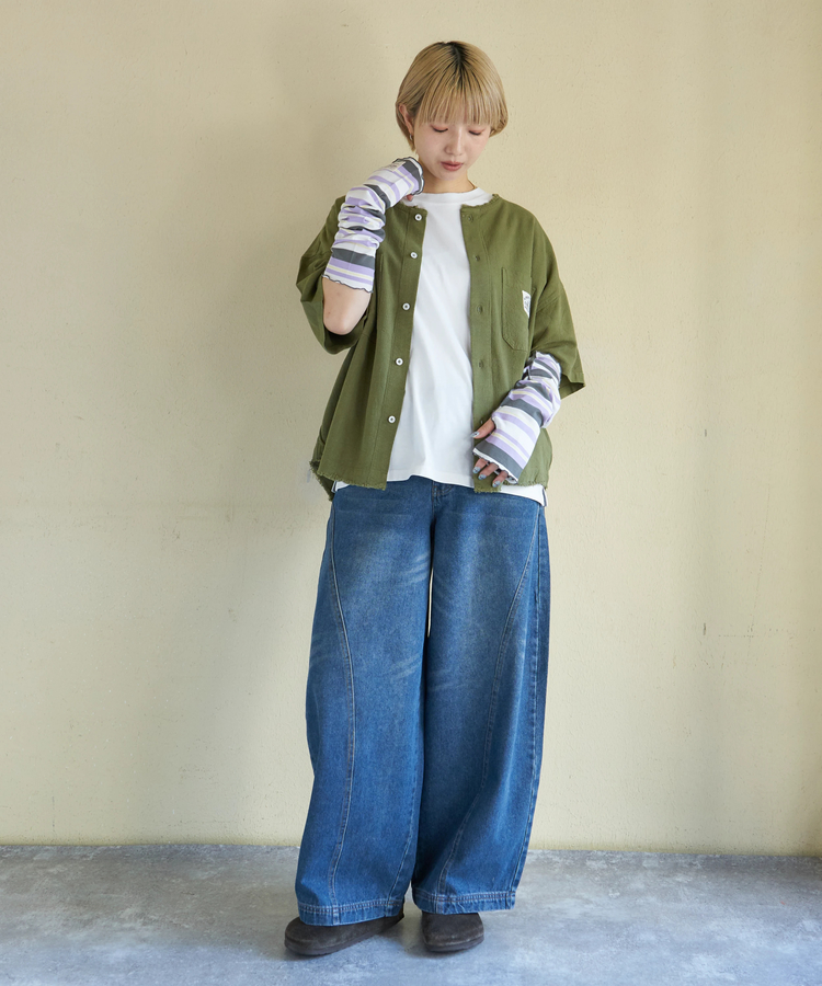 CUBE SUGAR(キューブシュガー) |【春新作】麻レーヨン ボイル ワークシャツ