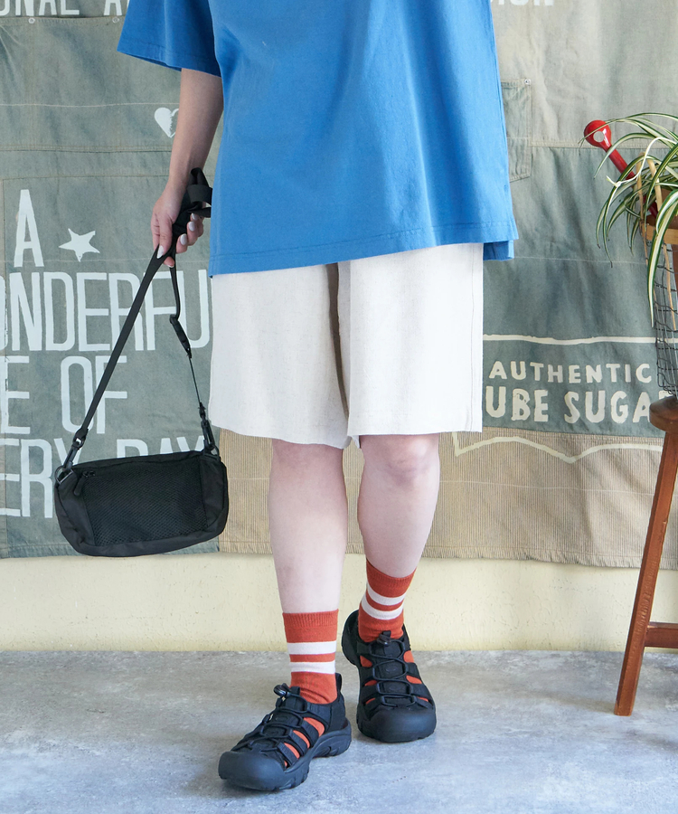 CUBE SUGAR(キューブシュガー) |【春新作】麻レーヨン ボイル ハーフパンツ