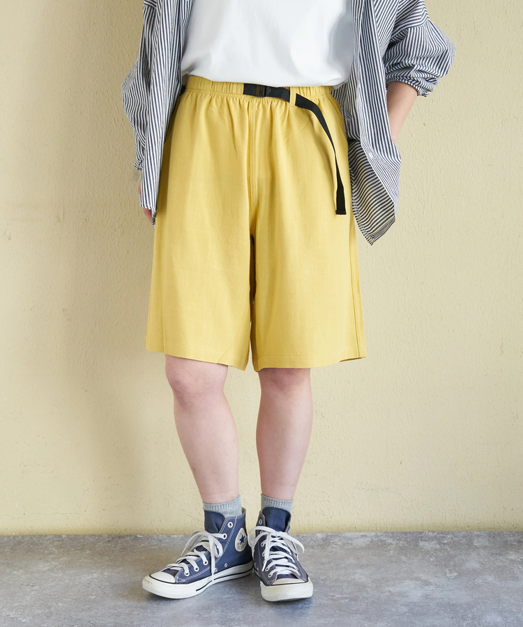 CUBE SUGAR(キューブシュガー) |【春新作】麻レーヨン ボイル ハーフパンツ