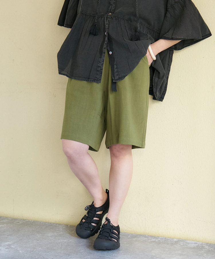 CUBE SUGAR(キューブシュガー) |【春新作】麻レーヨン ボイル ハーフパンツ