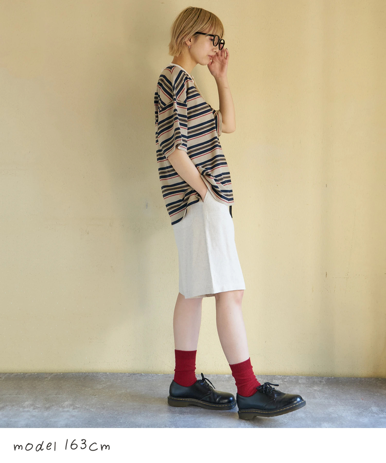 CUBE SUGAR(キューブシュガー) |【春新作】麻レーヨン ボイル ハーフパンツ