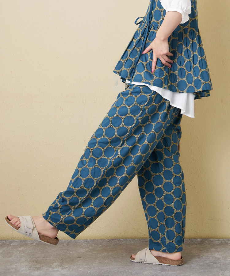 CUBE SUGAR(キューブシュガー) |【春夏新作】インド 60sキャンブリック ドット 刺繍 タック入り コクーンパンツ