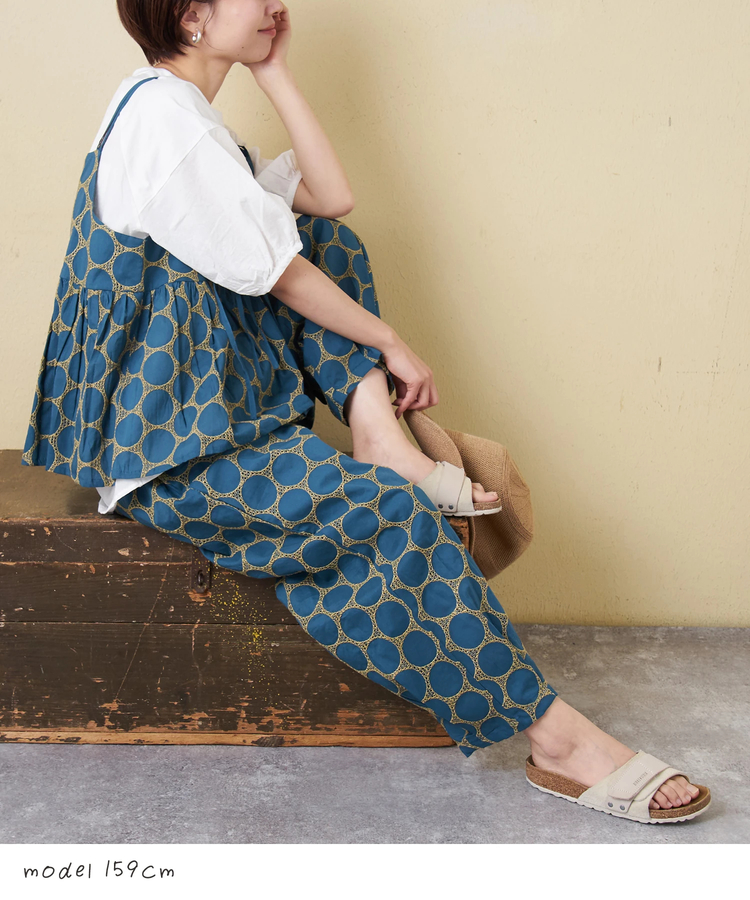 CUBE SUGAR(キューブシュガー) |【春夏新作】インド 60sキャンブリック ドット 刺繍 タック入り コクーンパンツ