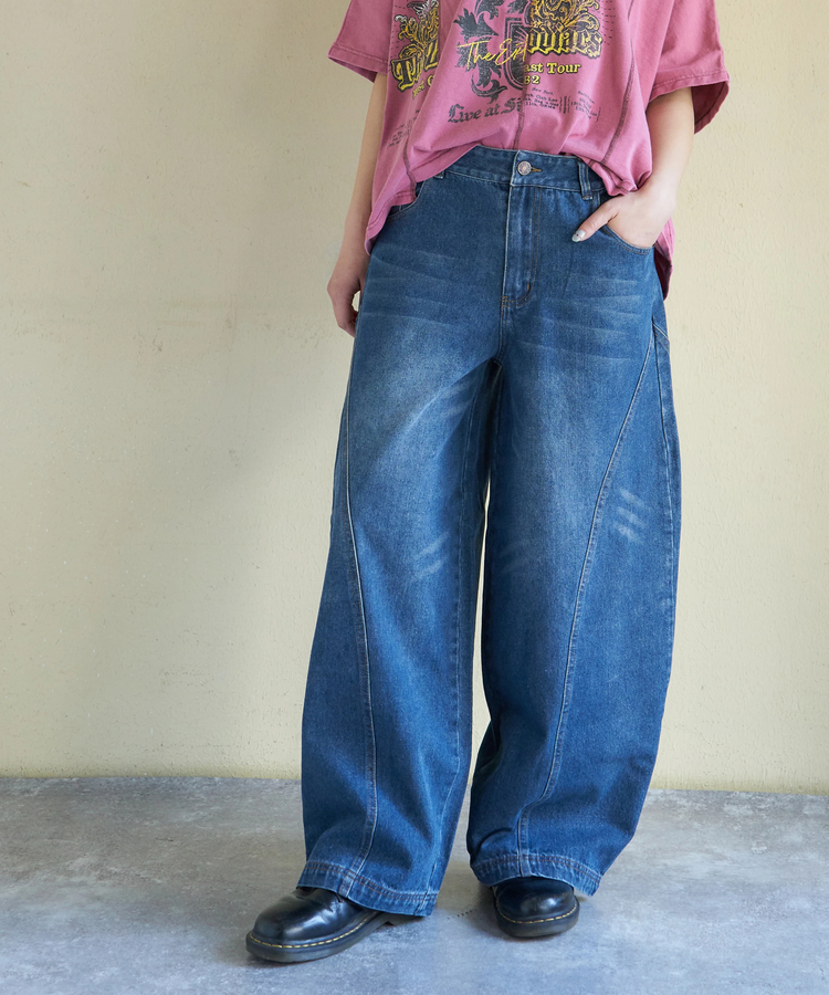 CUBE SUGAR(キューブシュガー) |【春新作】デニム ワイド バルーンパンツ