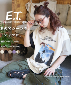 21/-OE天竺 E.T. フォトプリント Tシャツ