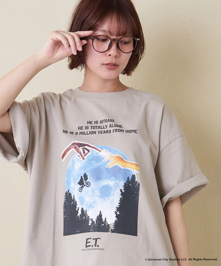 CUBE SUGAR(キューブシュガー) |21/-OE天竺 E.T. フォトプリント Tシャツ