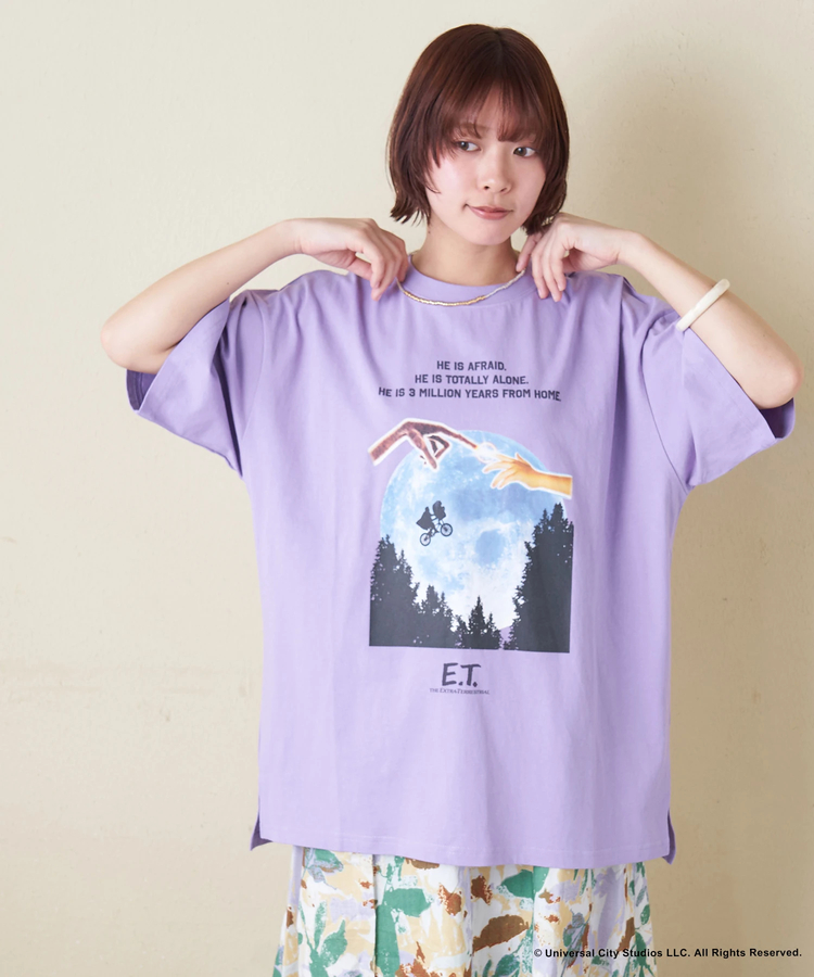 CUBE SUGAR(キューブシュガー) |21/-OE天竺 E.T. フォトプリント Tシャツ