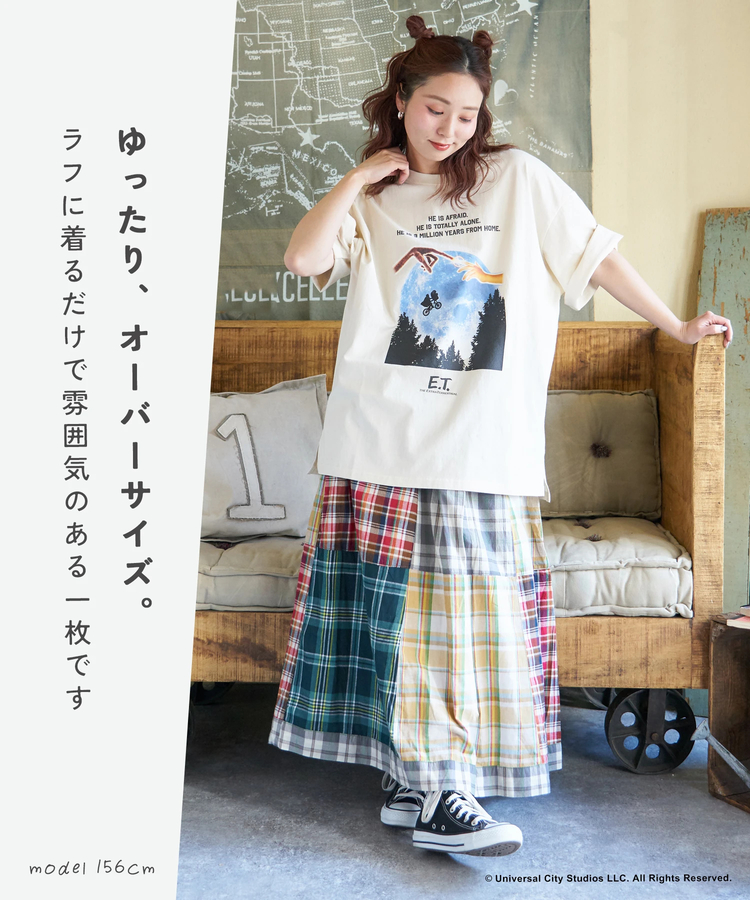 CUBE SUGAR(キューブシュガー) |21/-OE天竺 E.T. フォトプリント Tシャツ