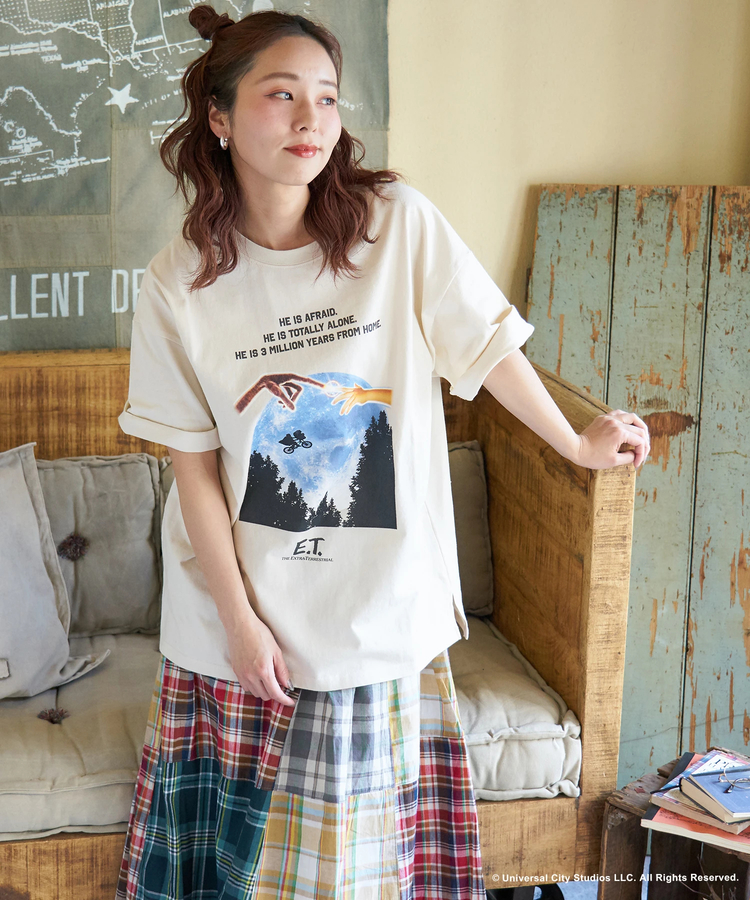 CUBE SUGAR(キューブシュガー) |21/-OE天竺 E.T. フォトプリント Tシャツ