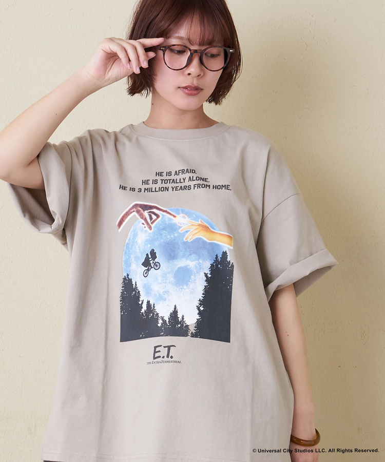 CUBE SUGAR(キューブシュガー) |21/-OE天竺 E.T. フォトプリント Tシャツ