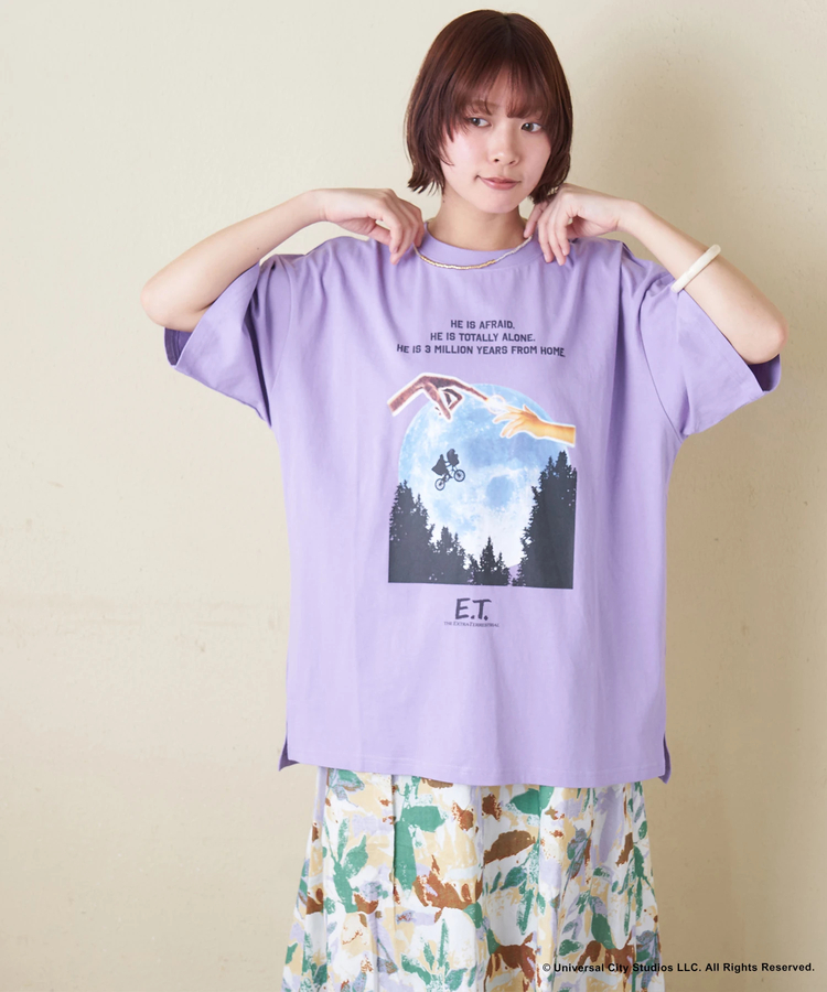 CUBE SUGAR(キューブシュガー) |21/-OE天竺 E.T. フォトプリント Tシャツ