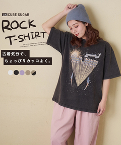 【春新作】21/-OE天竺 パウダー加工 ツアーTシャツ