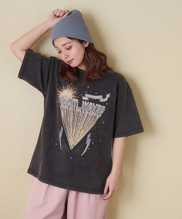 CUBE SUGAR(キューブシュガー) |【春新作】21/-OE天竺 パウダー加工 ツアーTシャツ