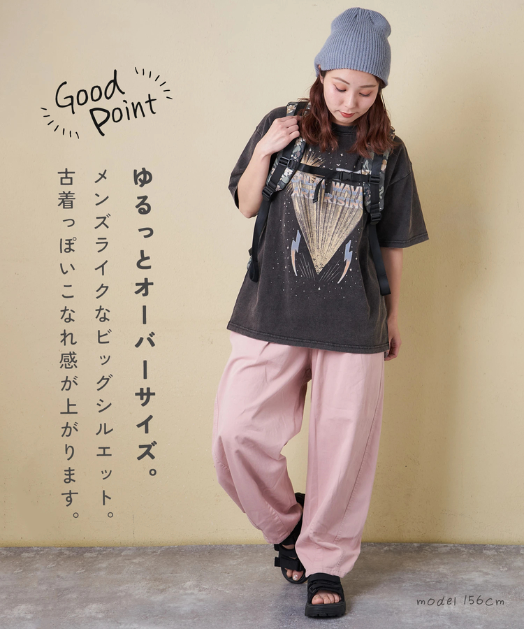 CUBE SUGAR(キューブシュガー) |【春新作】21/-OE天竺 パウダー加工 ツアーTシャツ