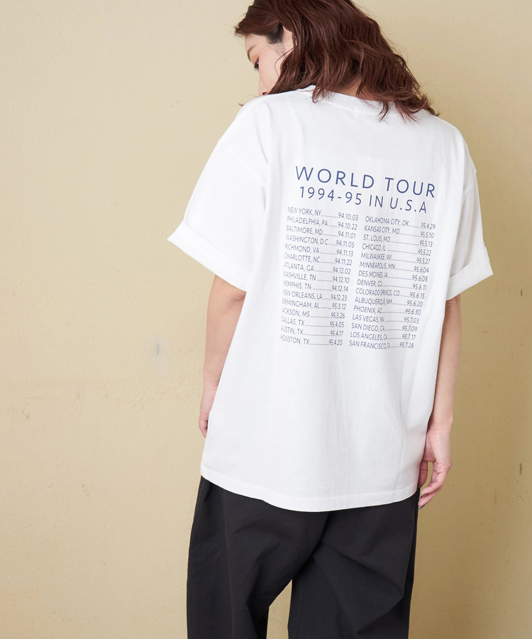 CUBE SUGAR(キューブシュガー) |【春新作】21/-OE天竺 パウダー加工 ツアーTシャツ